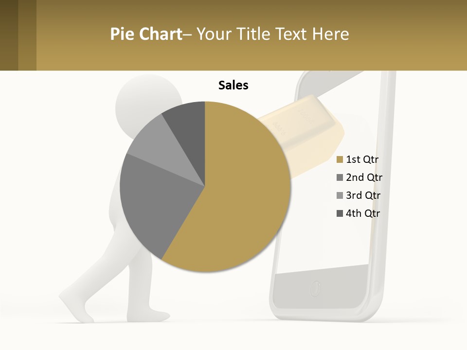 A Person Holding A Gold Bar In Front Of A Cell Phone PowerPoint Template