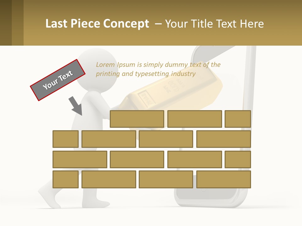 A Person Holding A Gold Bar In Front Of A Cell Phone PowerPoint Template