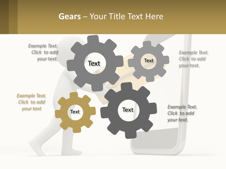 A Person Holding A Gold Bar In Front Of A Cell Phone PowerPoint Template