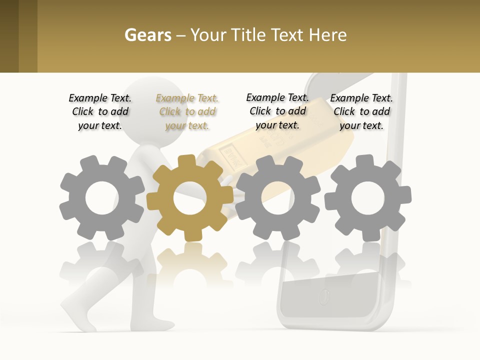 A Person Holding A Gold Bar In Front Of A Cell Phone PowerPoint Template