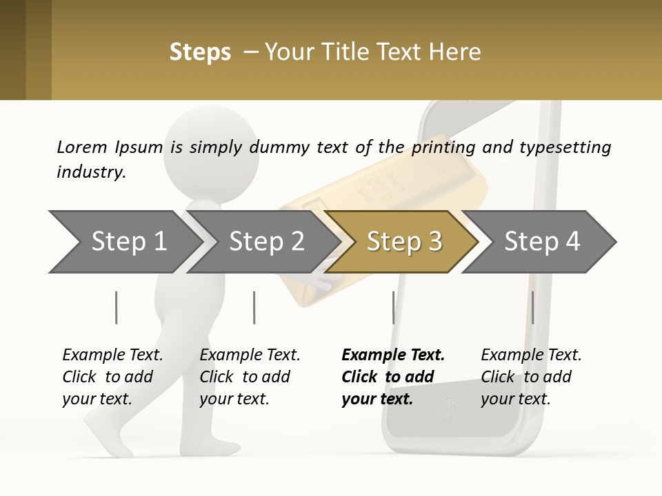 A Person Holding A Gold Bar In Front Of A Cell Phone PowerPoint Template