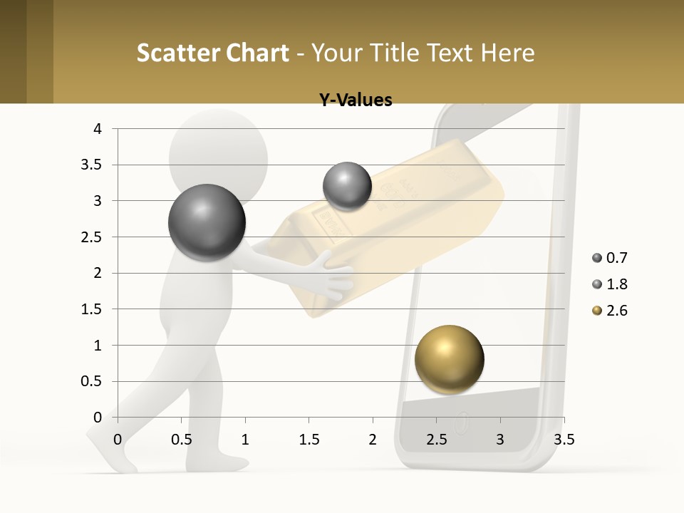 A Person Holding A Gold Bar In Front Of A Cell Phone PowerPoint Template