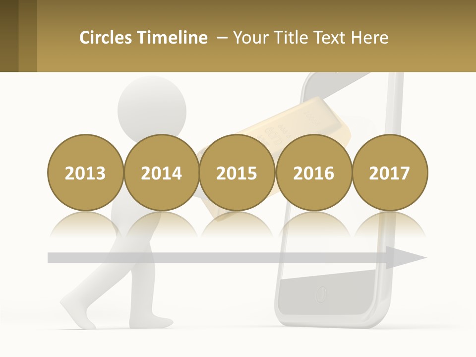 A Person Holding A Gold Bar In Front Of A Cell Phone PowerPoint Template