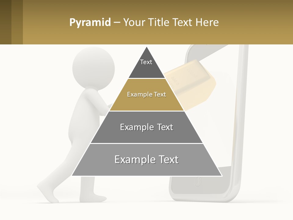 A Person Holding A Gold Bar In Front Of A Cell Phone PowerPoint Template