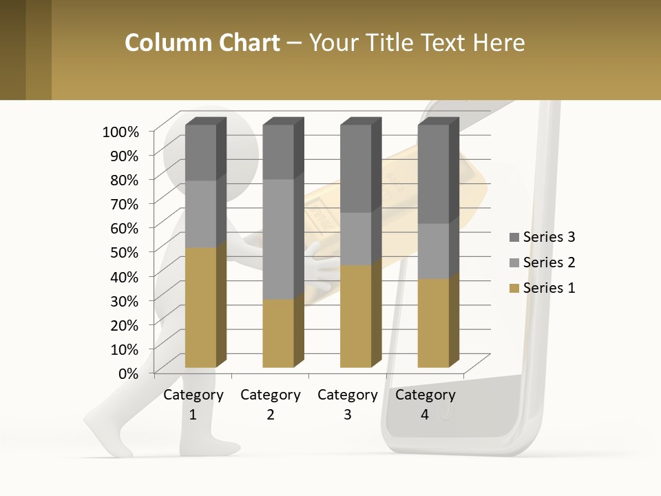 A Person Holding A Gold Bar In Front Of A Cell Phone PowerPoint Template