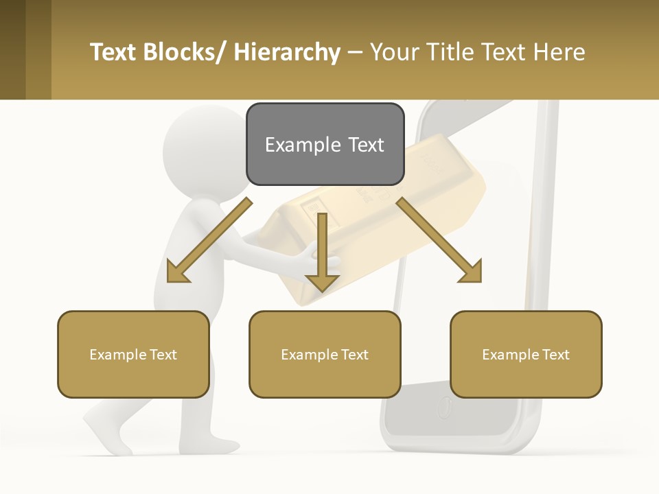 A Person Holding A Gold Bar In Front Of A Cell Phone PowerPoint Template