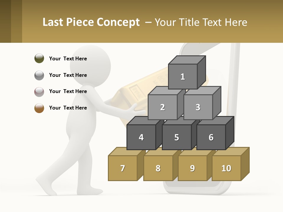 A Person Holding A Gold Bar In Front Of A Cell Phone PowerPoint Template