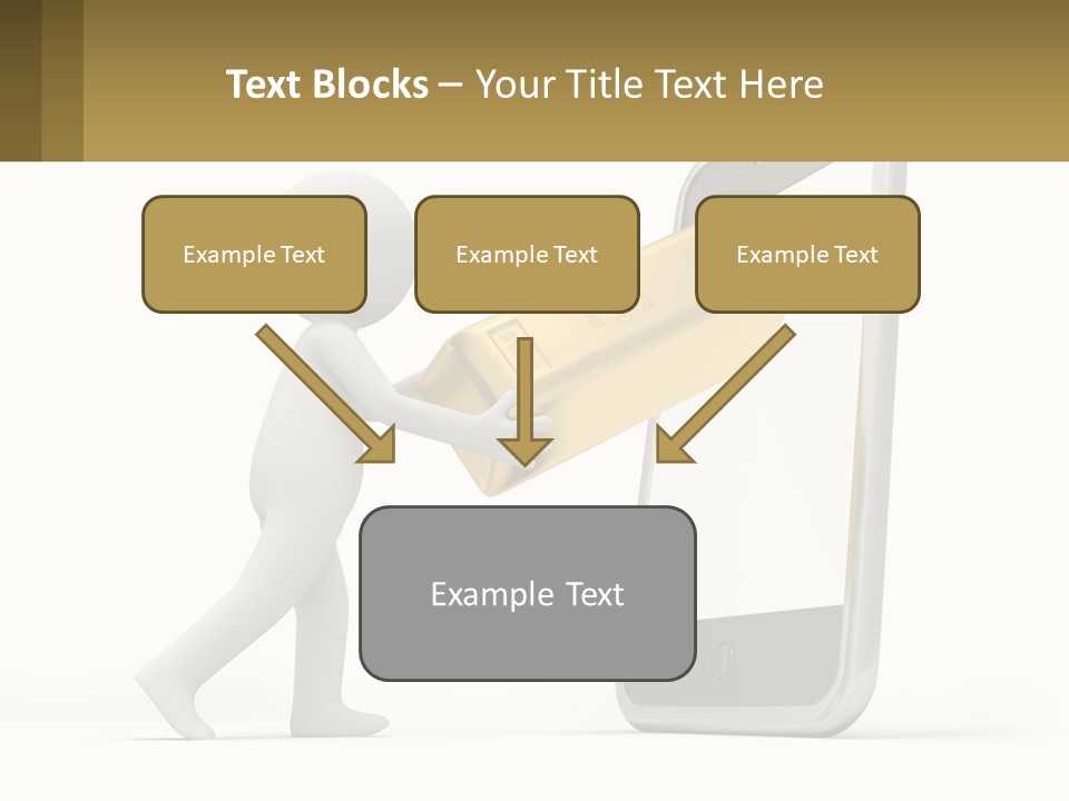 A Person Holding A Gold Bar In Front Of A Cell Phone PowerPoint Template