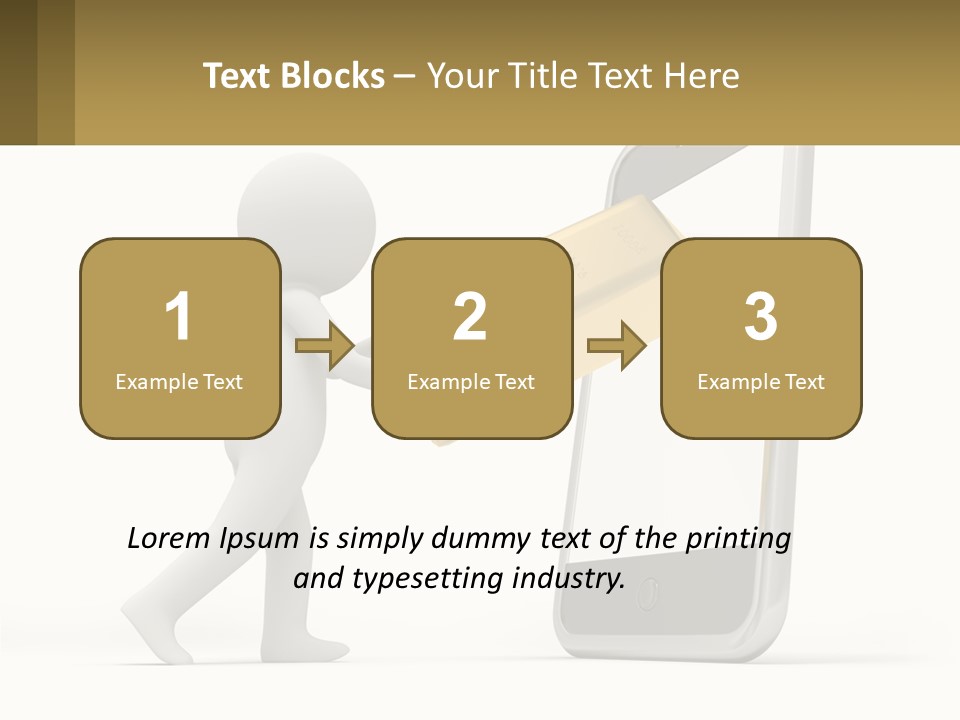 A Person Holding A Gold Bar In Front Of A Cell Phone PowerPoint Template