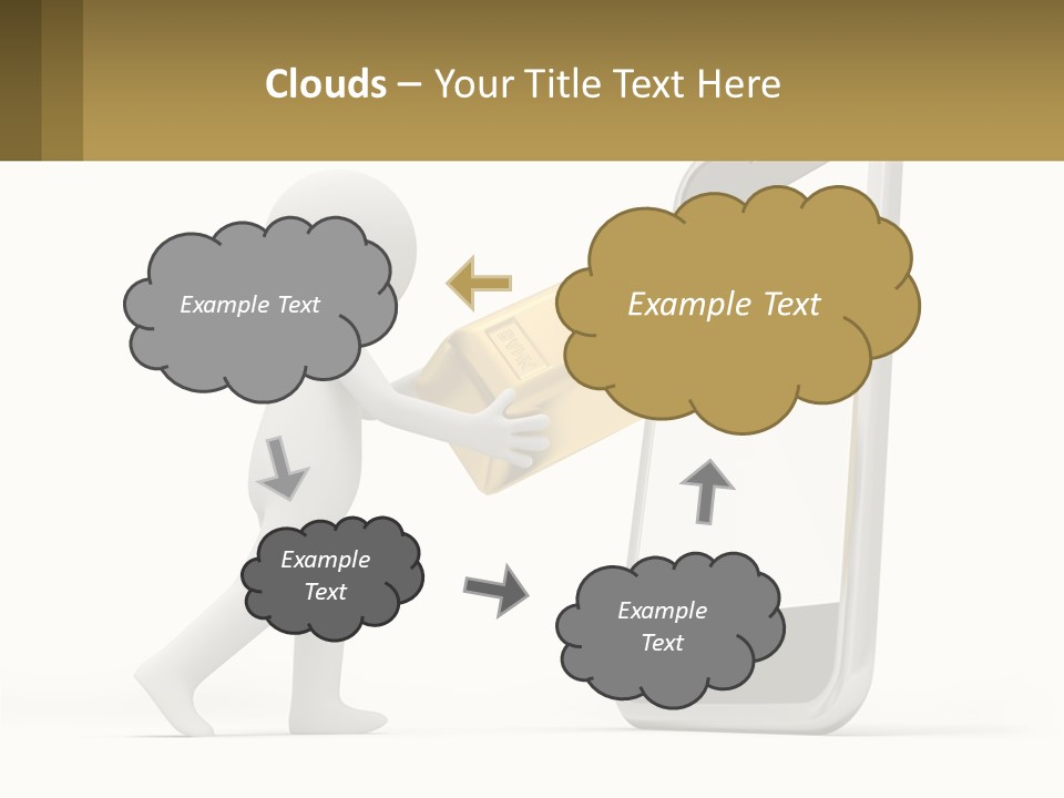 A Person Holding A Gold Bar In Front Of A Cell Phone PowerPoint Template