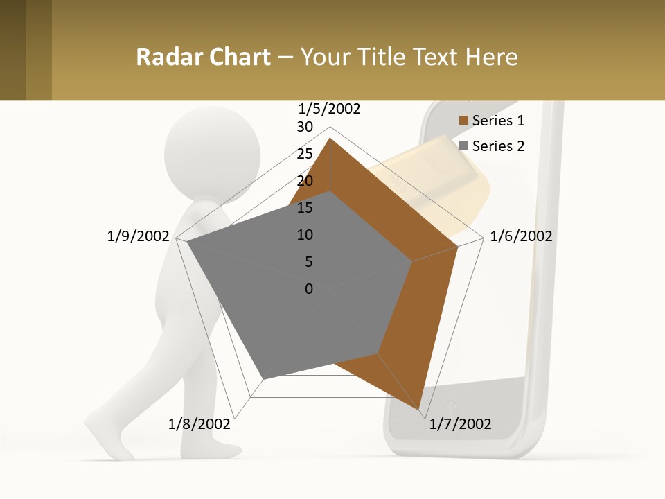 A Person Holding A Gold Bar In Front Of A Cell Phone PowerPoint Template