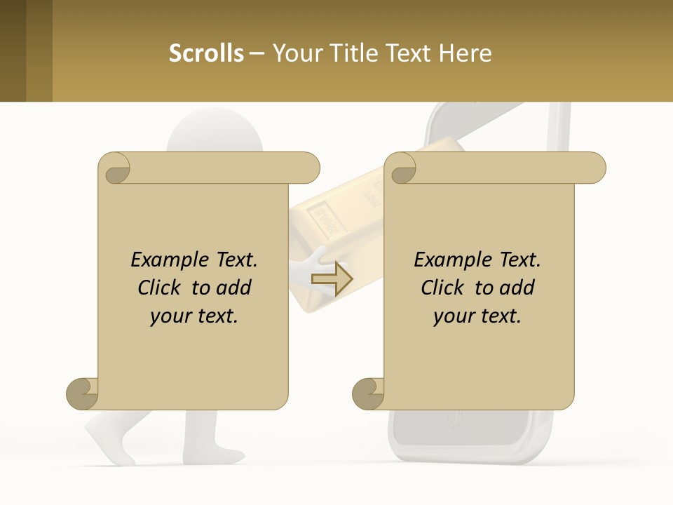 A Person Holding A Gold Bar In Front Of A Cell Phone PowerPoint Template