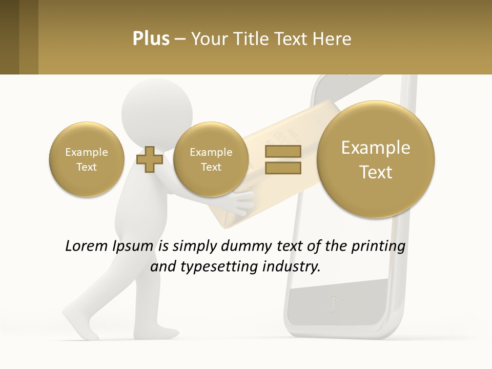 A Person Holding A Gold Bar In Front Of A Cell Phone PowerPoint Template