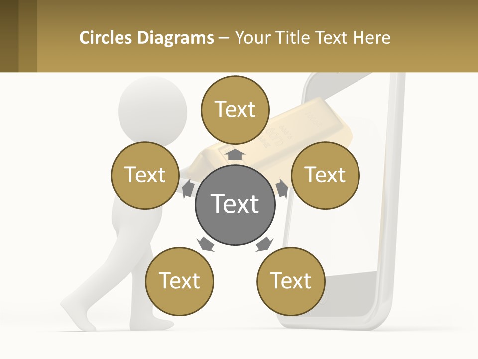 A Person Holding A Gold Bar In Front Of A Cell Phone PowerPoint Template