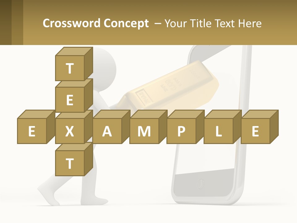 A Person Holding A Gold Bar In Front Of A Cell Phone PowerPoint Template