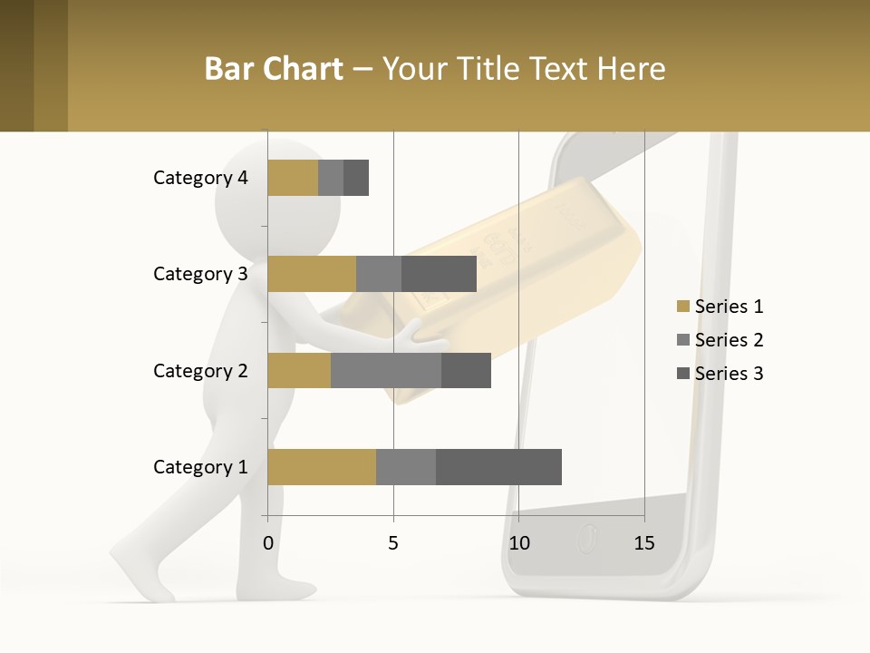 A Person Holding A Gold Bar In Front Of A Cell Phone PowerPoint Template