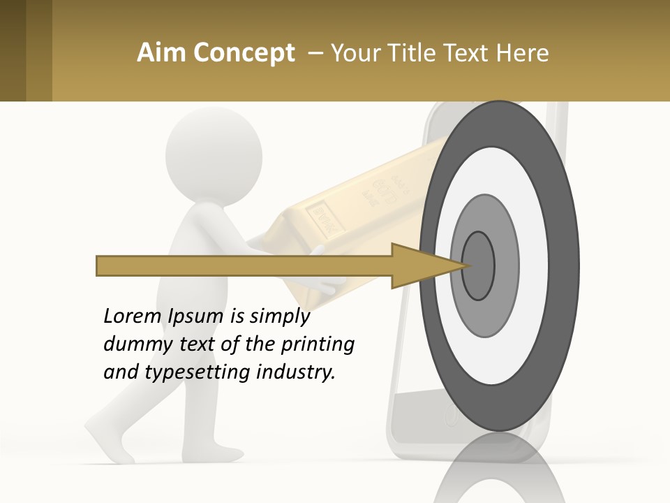 A Person Holding A Gold Bar In Front Of A Cell Phone PowerPoint Template