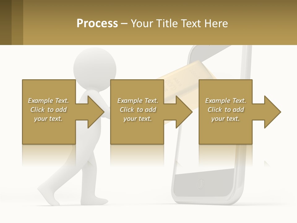A Person Holding A Gold Bar In Front Of A Cell Phone PowerPoint Template