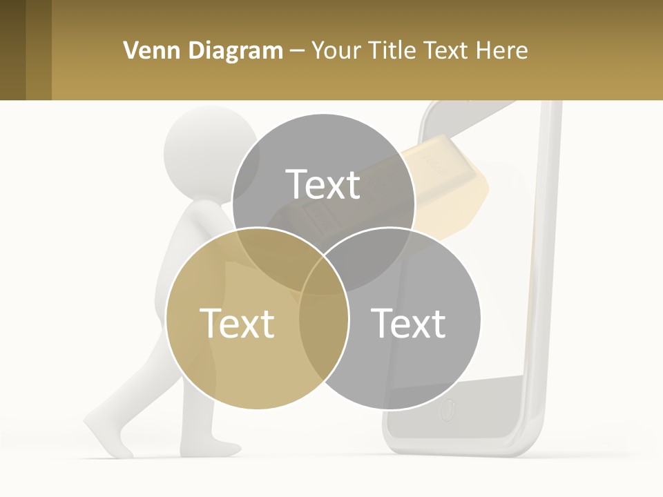 A Person Holding A Gold Bar In Front Of A Cell Phone PowerPoint Template