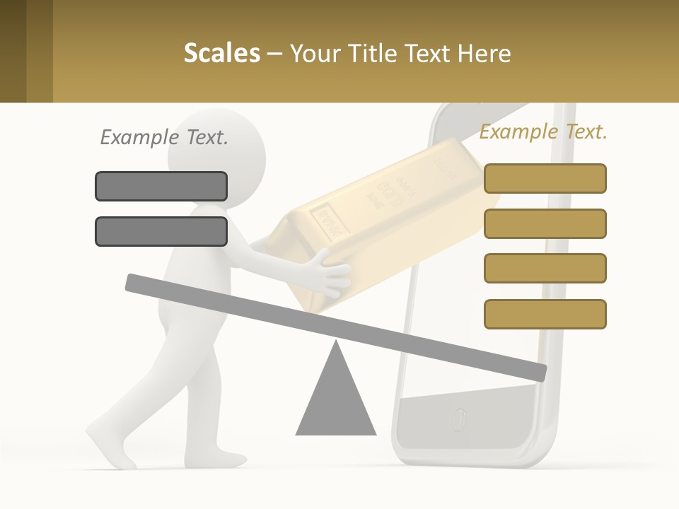 A Person Holding A Gold Bar In Front Of A Cell Phone PowerPoint Template