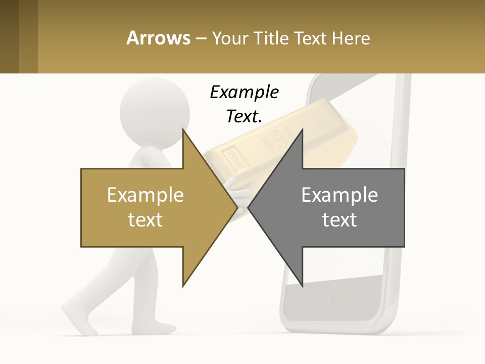 A Person Holding A Gold Bar In Front Of A Cell Phone PowerPoint Template