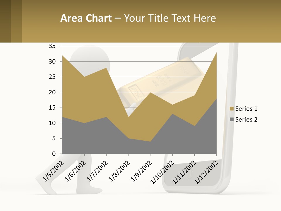 A Person Holding A Gold Bar In Front Of A Cell Phone PowerPoint Template