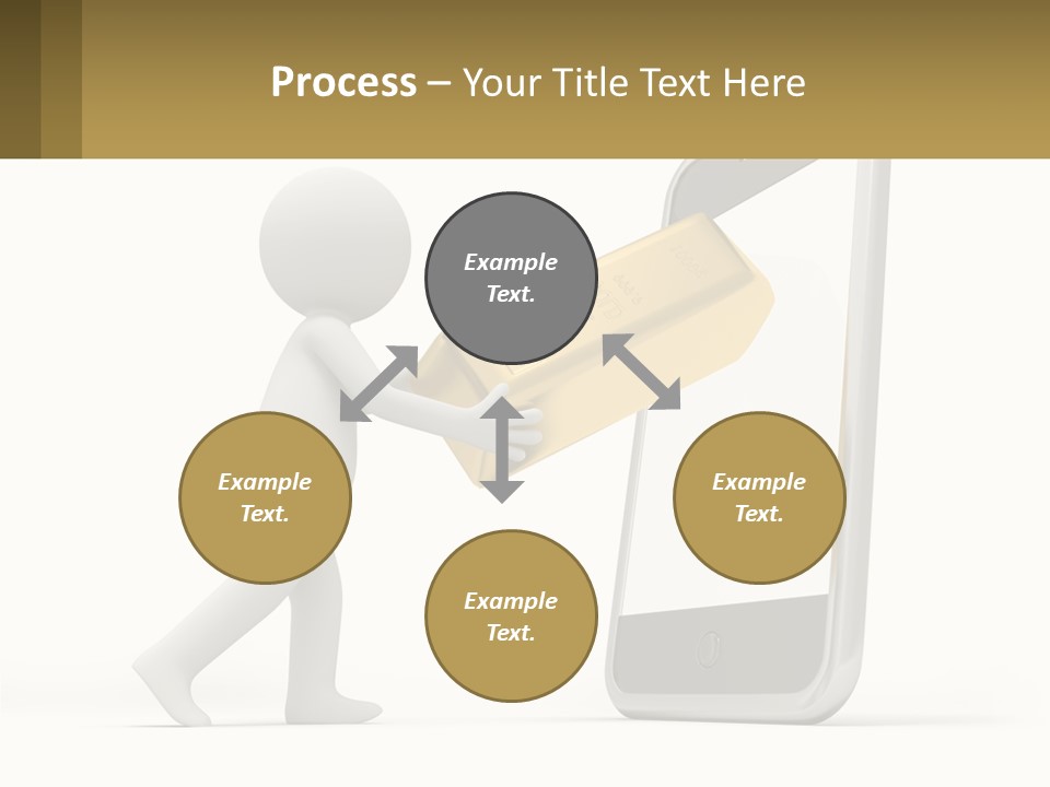 A Person Holding A Gold Bar In Front Of A Cell Phone PowerPoint Template