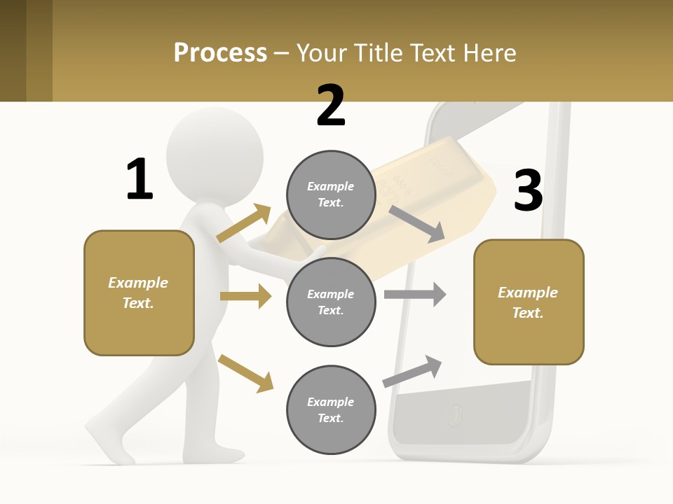 A Person Holding A Gold Bar In Front Of A Cell Phone PowerPoint Template