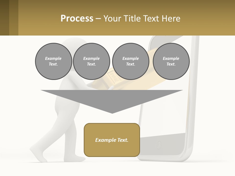 A Person Holding A Gold Bar In Front Of A Cell Phone PowerPoint Template