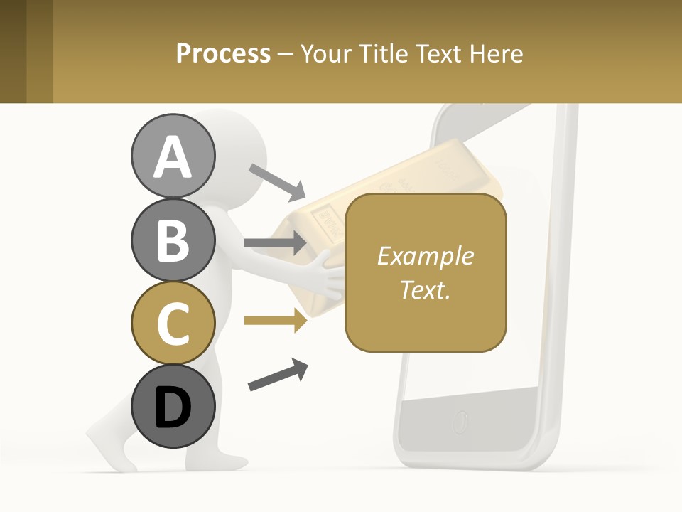 A Person Holding A Gold Bar In Front Of A Cell Phone PowerPoint Template
