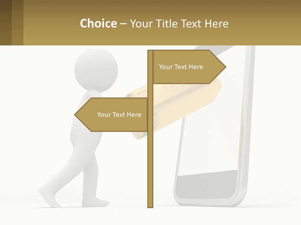 A Person Holding A Gold Bar In Front Of A Cell Phone PowerPoint Template