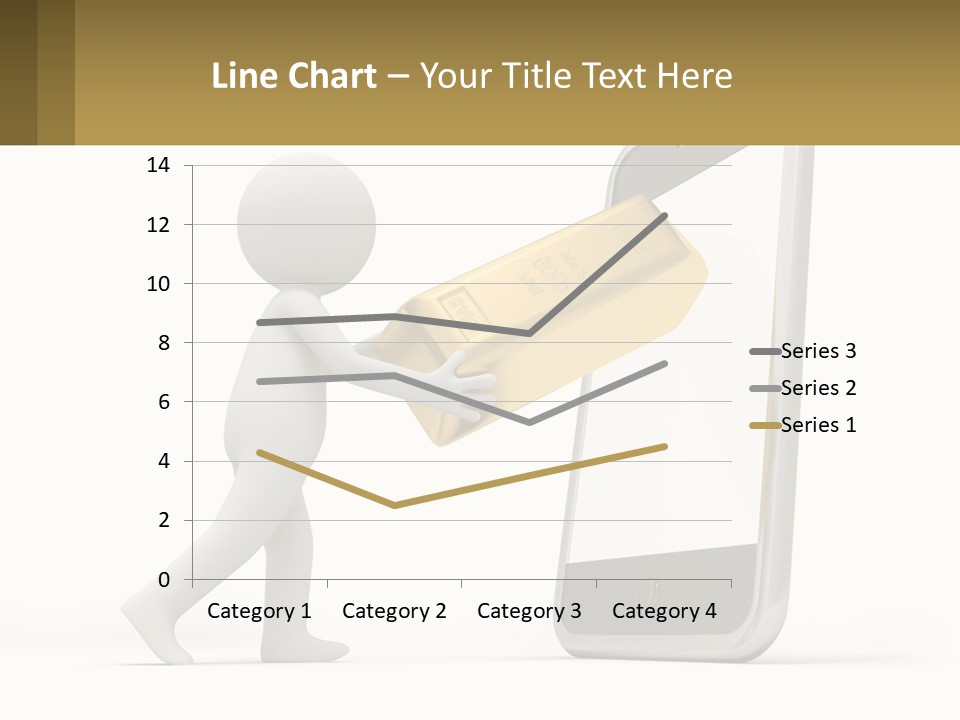 A Person Holding A Gold Bar In Front Of A Cell Phone PowerPoint Template