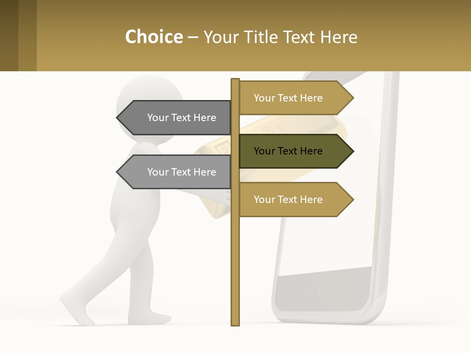 A Person Holding A Gold Bar In Front Of A Cell Phone PowerPoint Template