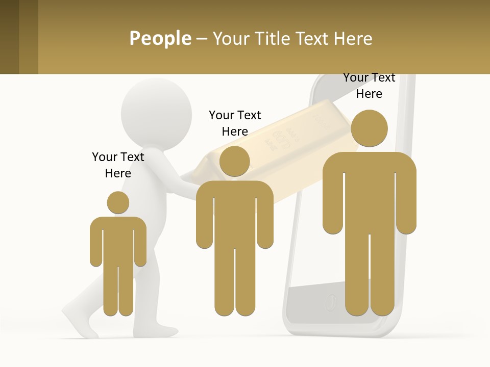 A Person Holding A Gold Bar In Front Of A Cell Phone PowerPoint Template