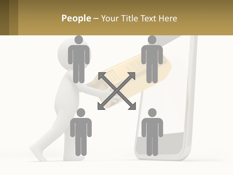 A Person Holding A Gold Bar In Front Of A Cell Phone PowerPoint Template