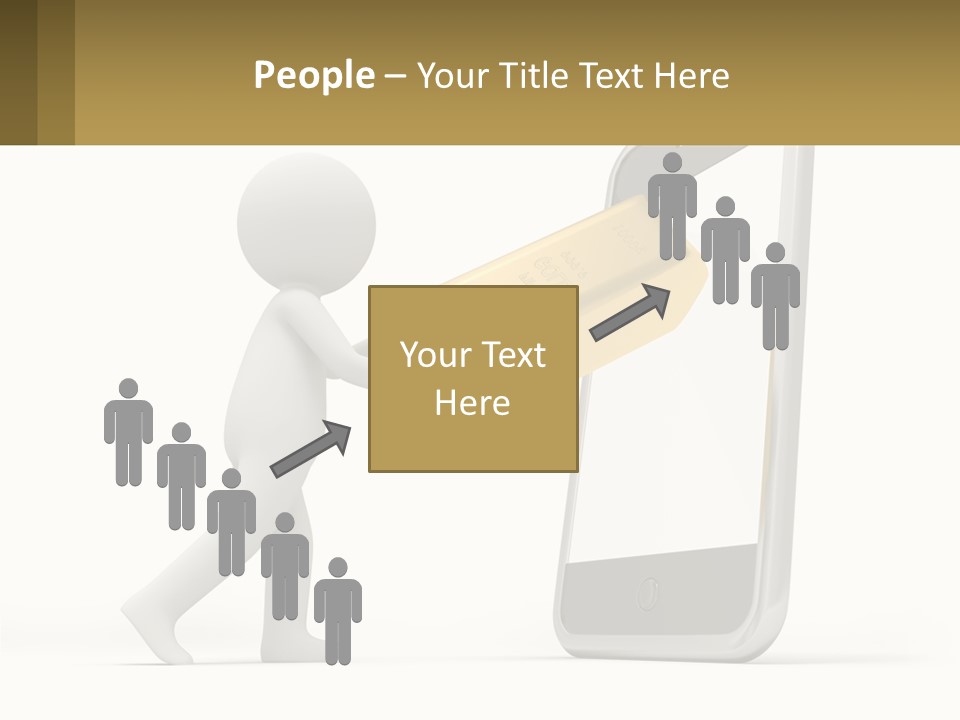A Person Holding A Gold Bar In Front Of A Cell Phone PowerPoint Template