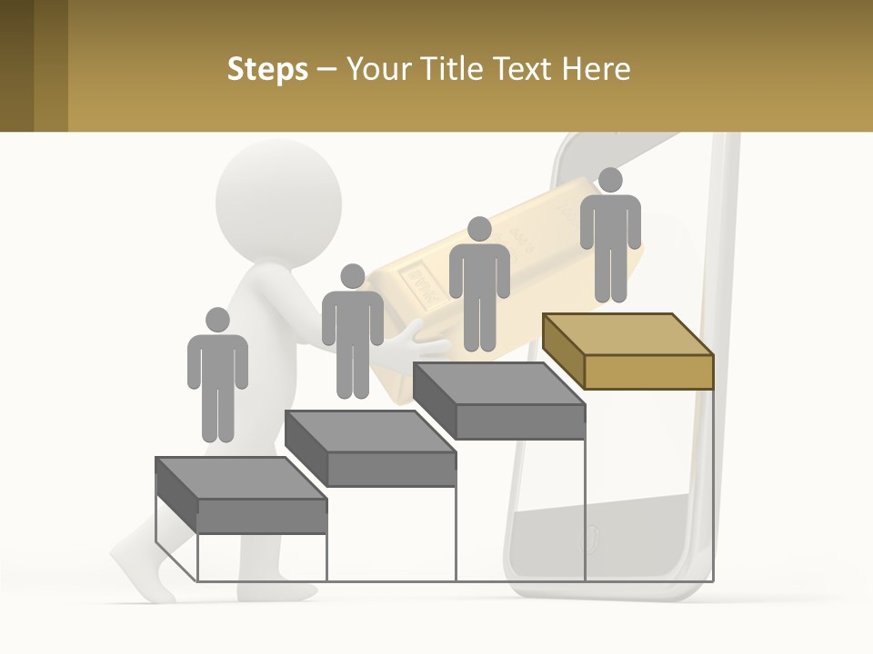 A Person Holding A Gold Bar In Front Of A Cell Phone PowerPoint Template