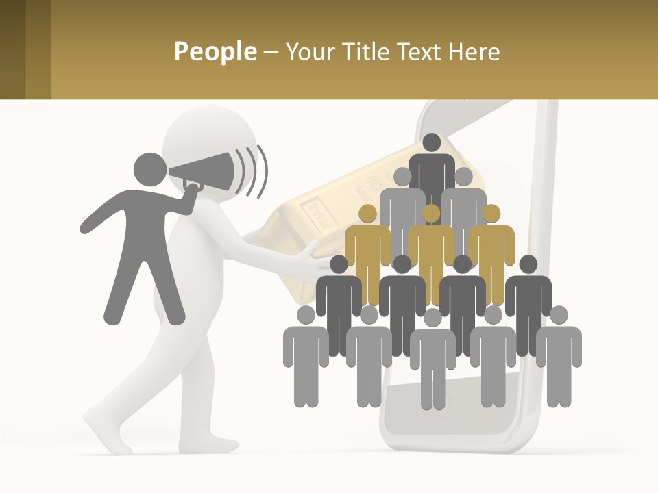 A Person Holding A Gold Bar In Front Of A Cell Phone PowerPoint Template