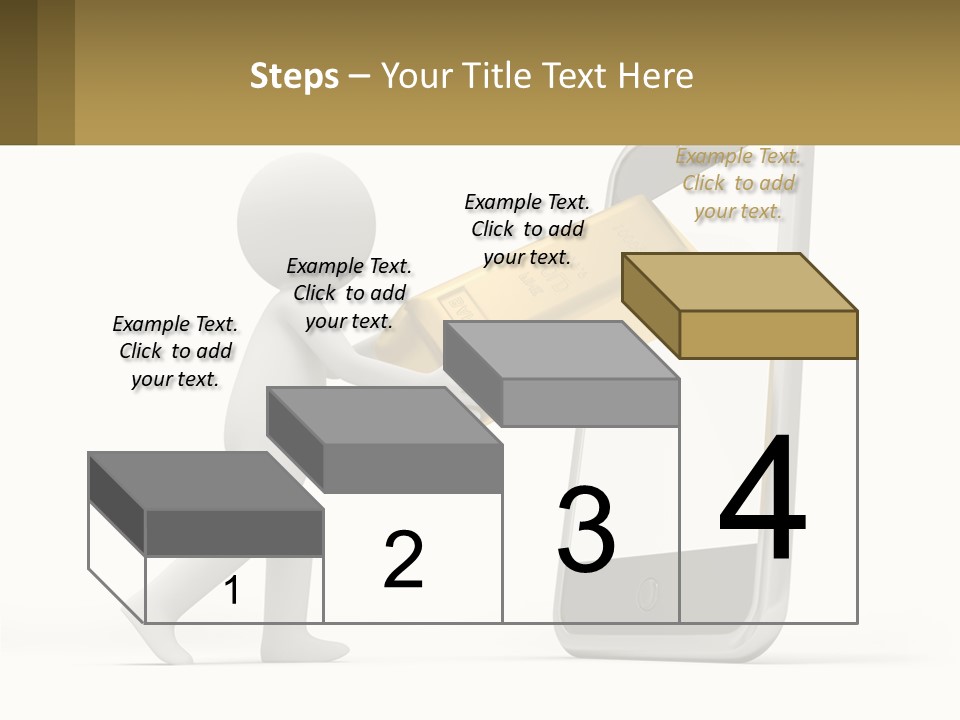 A Person Holding A Gold Bar In Front Of A Cell Phone PowerPoint Template