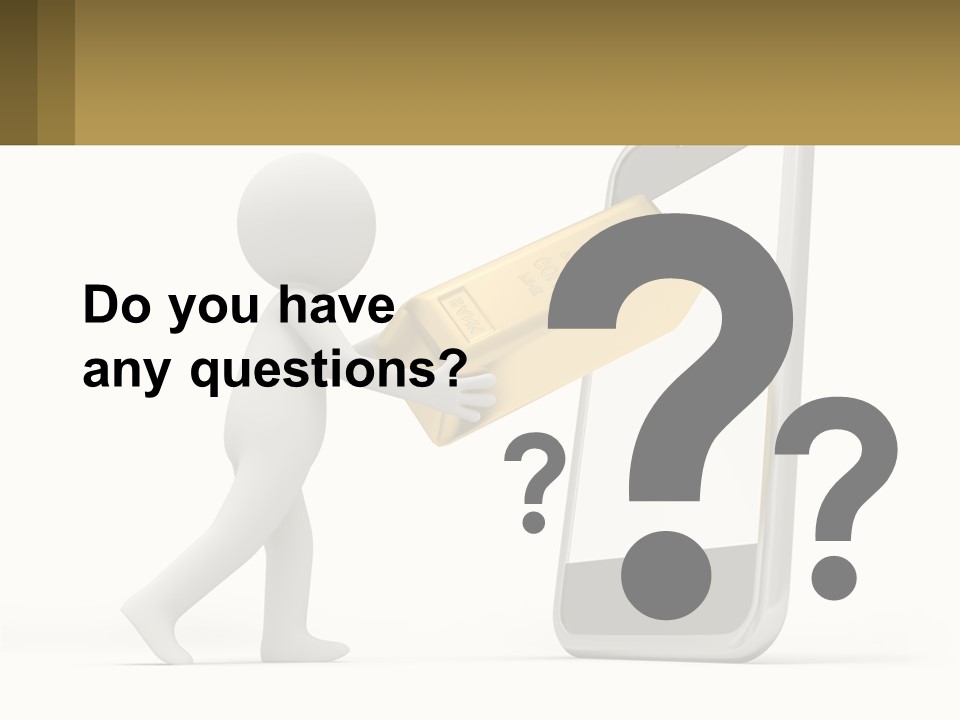 A Person Holding A Gold Bar In Front Of A Cell Phone PowerPoint Template