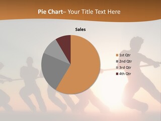 A Group Of People Pulling A Rope On Top Of A Hill PowerPoint Template