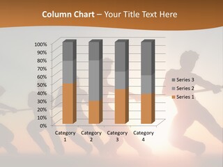 A Group Of People Pulling A Rope On Top Of A Hill PowerPoint Template