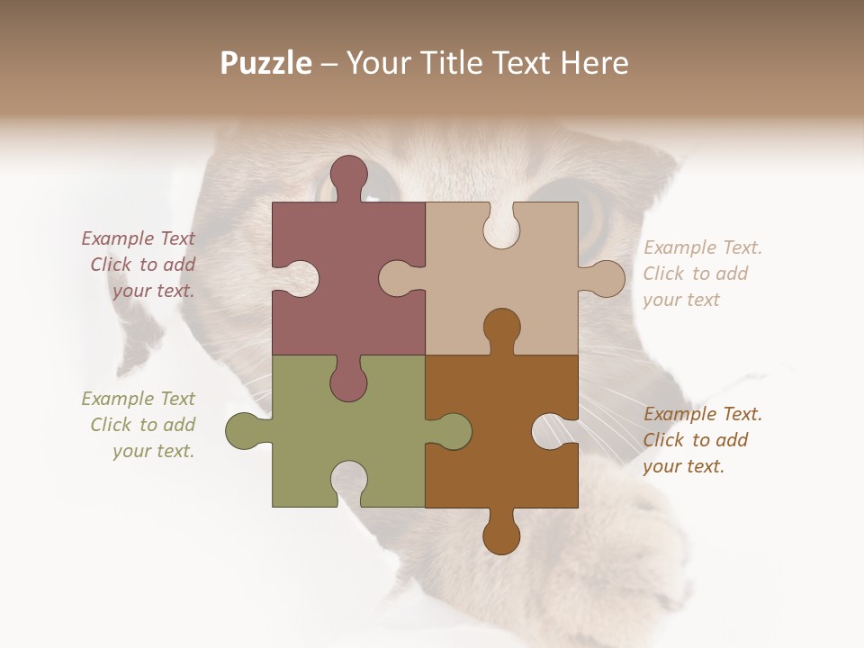 A Cat Peeking Through A Hole In A Paper PowerPoint Template