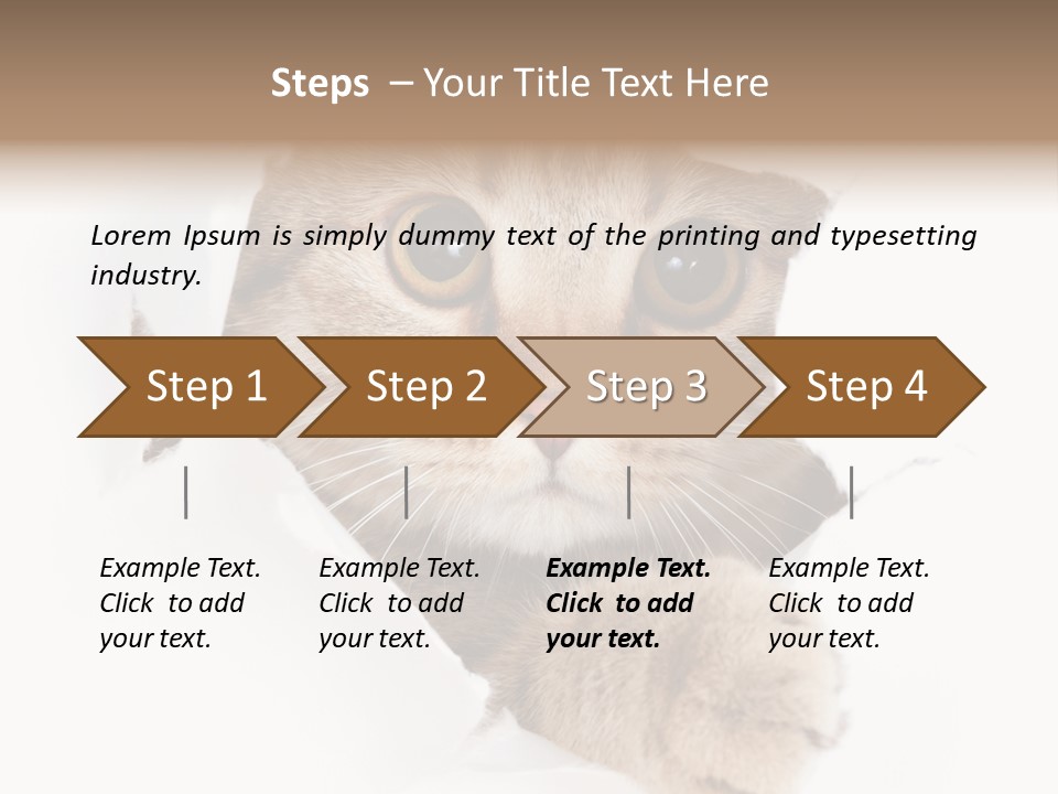 A Cat Peeking Through A Hole In A Paper PowerPoint Template