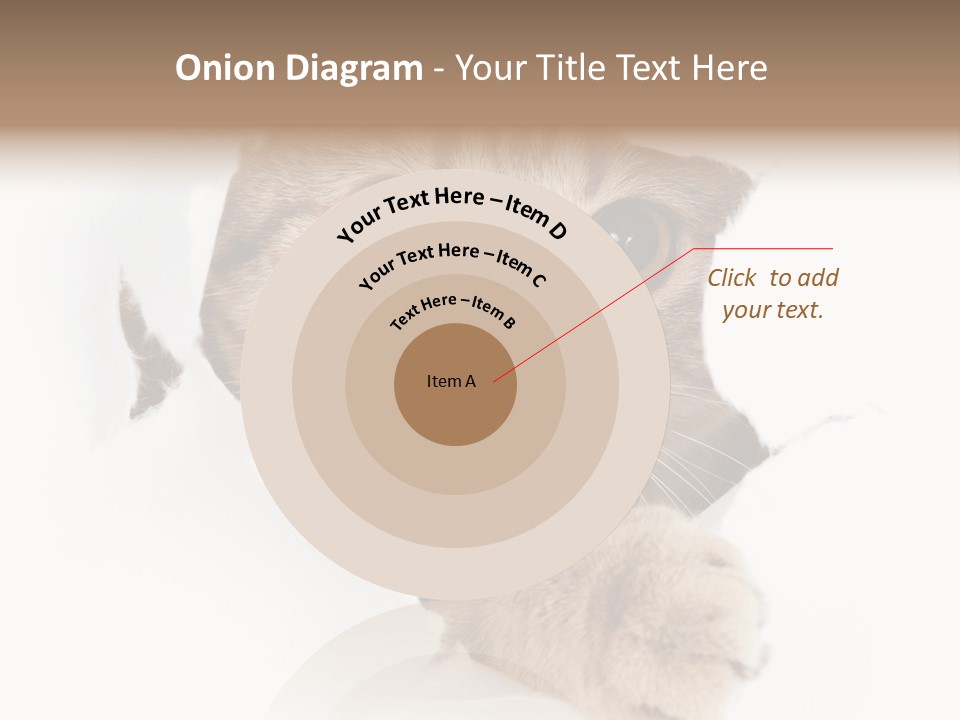 A Cat Peeking Through A Hole In A Paper PowerPoint Template
