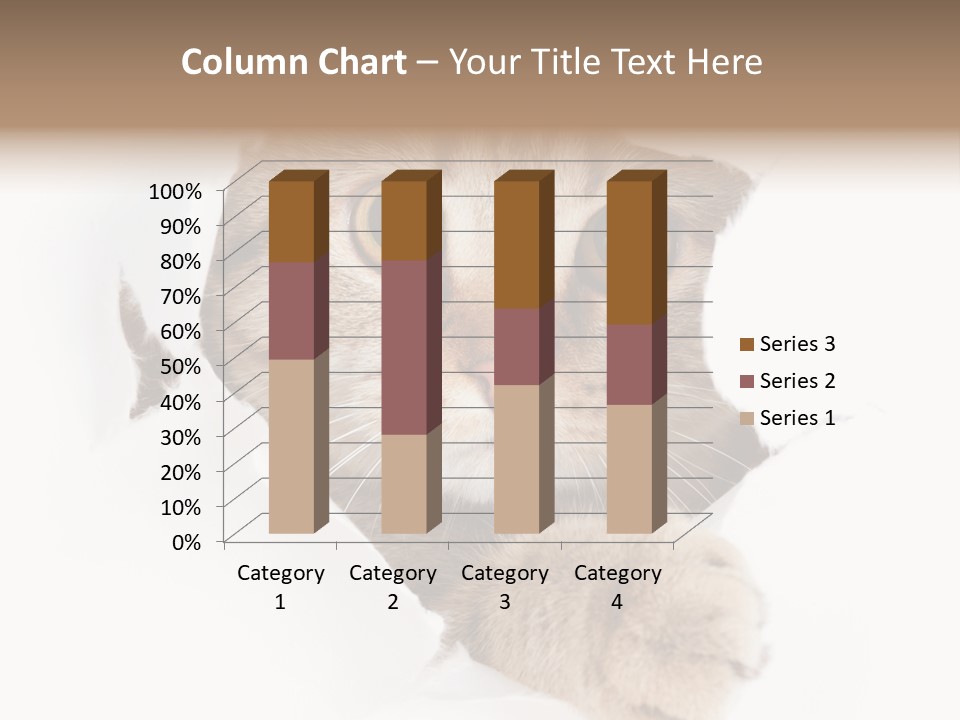 A Cat Peeking Through A Hole In A Paper PowerPoint Template