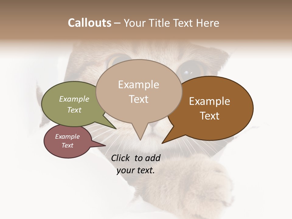 A Cat Peeking Through A Hole In A Paper PowerPoint Template