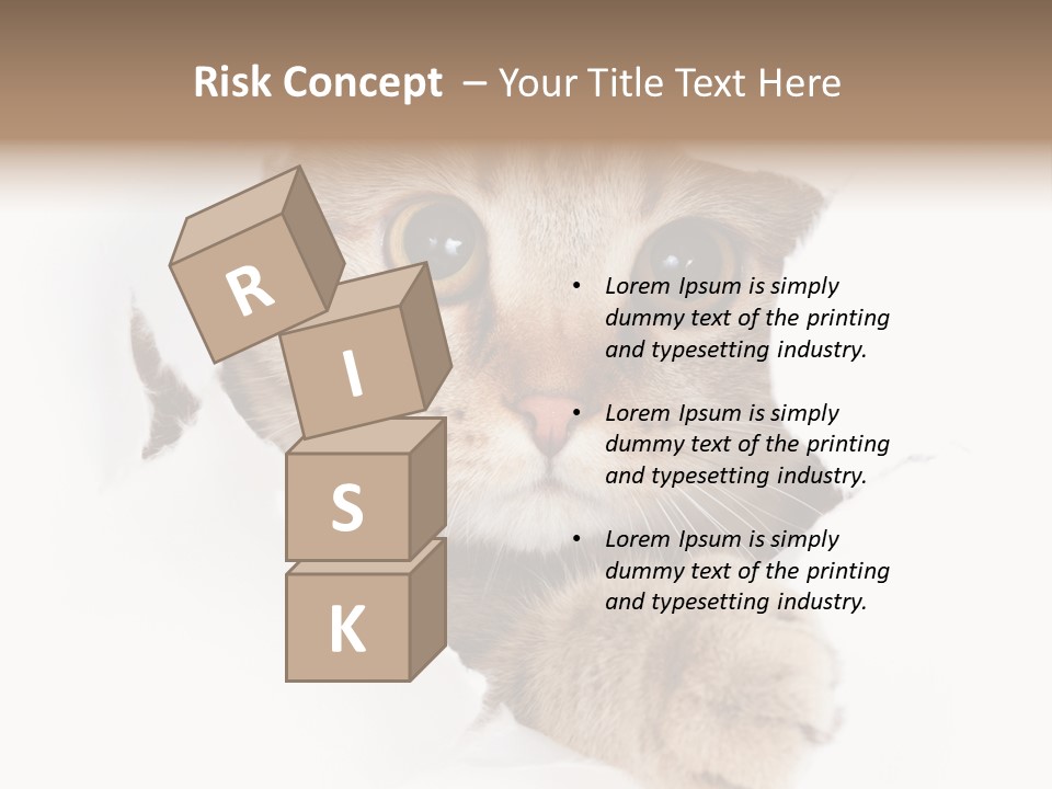 A Cat Peeking Through A Hole In A Paper PowerPoint Template