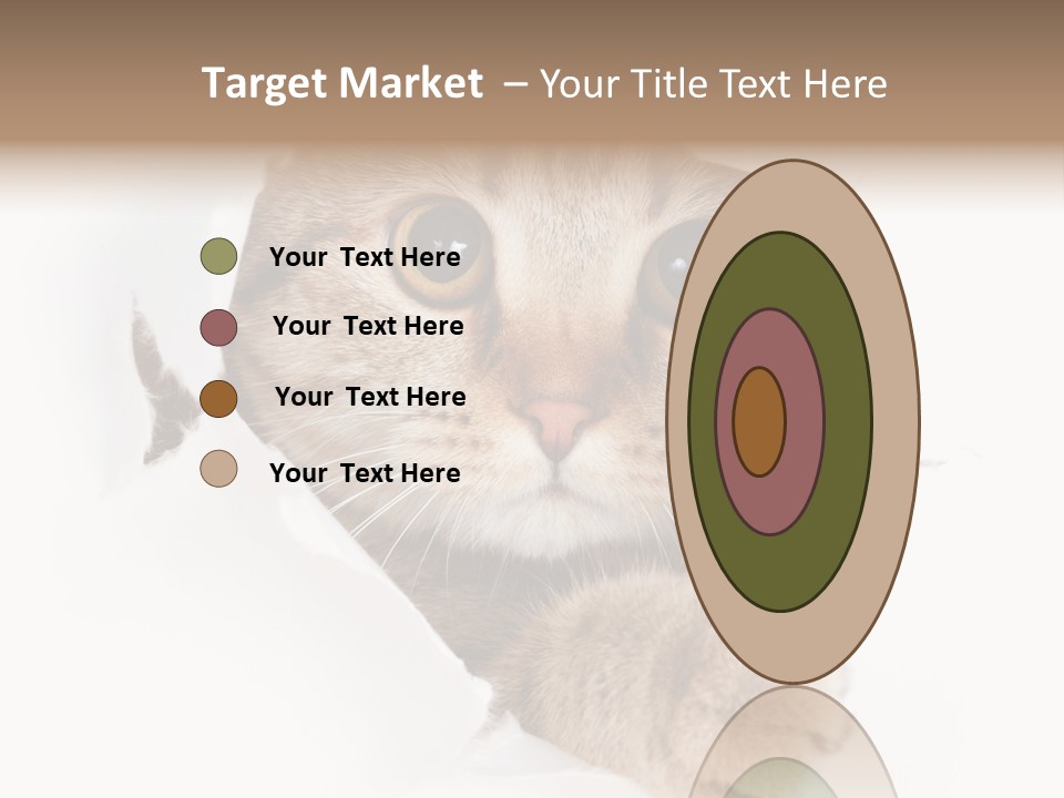 A Cat Peeking Through A Hole In A Paper PowerPoint Template