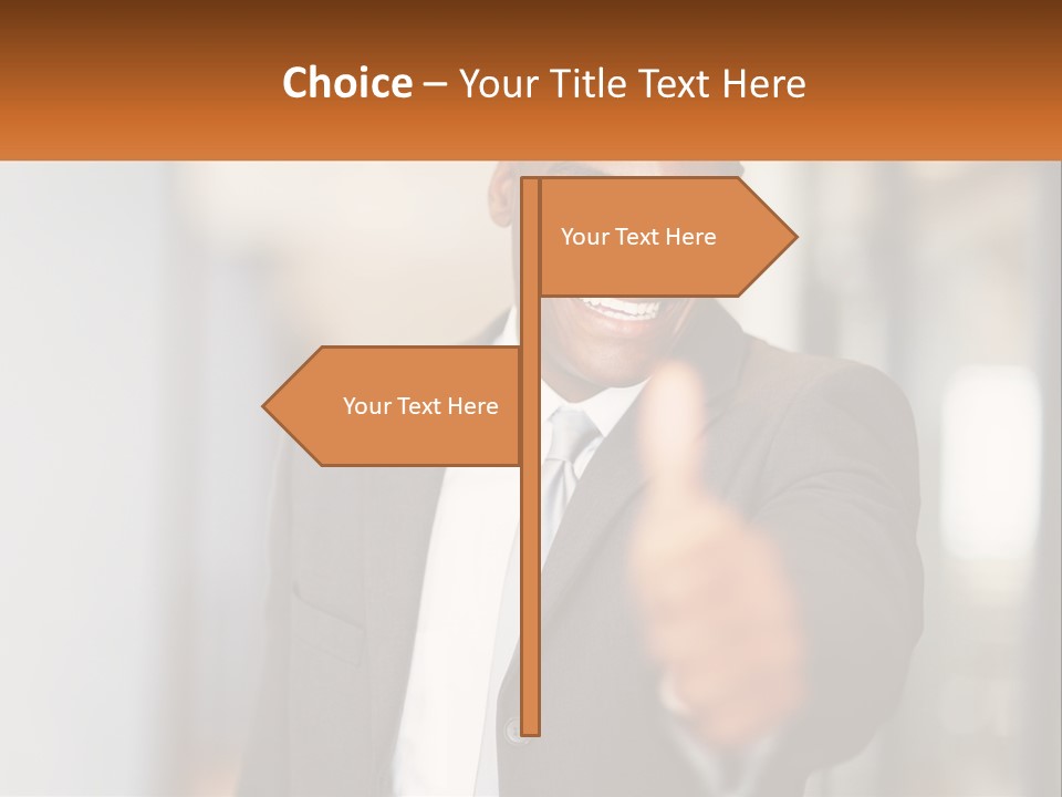 A Man In A Suit Giving A Thumbs Up PowerPoint Template